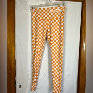 ZooZatz Tennessee Volunteers Checkerboard Pattern Orange White Leggings Size S.